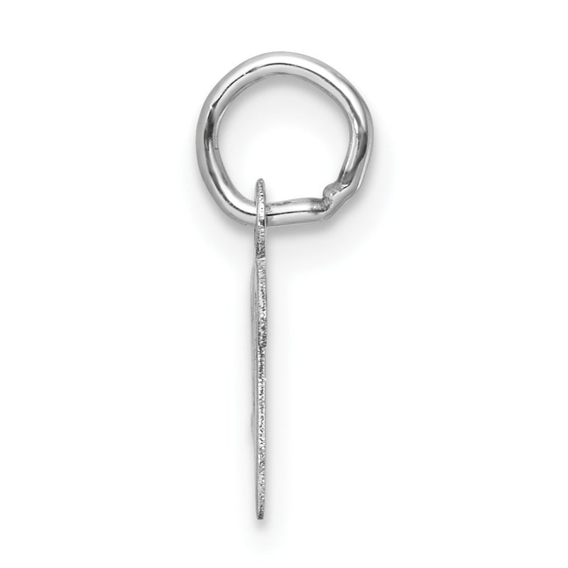 14K White Gold Small Script Letter V Initial Charm
