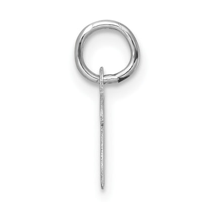 14K White Gold Small Script Letter W Initial Charm
