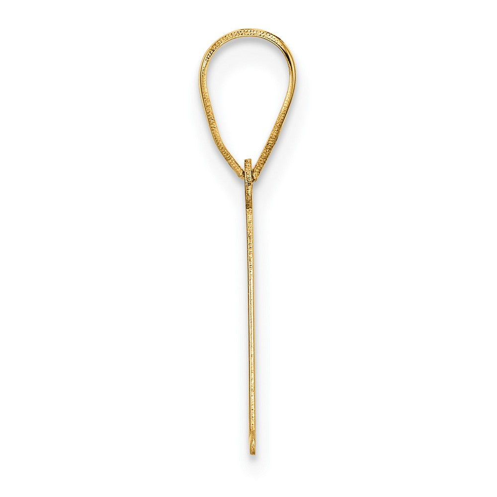 14K Yellow Gold Polished Etched Letter Initial Pendant