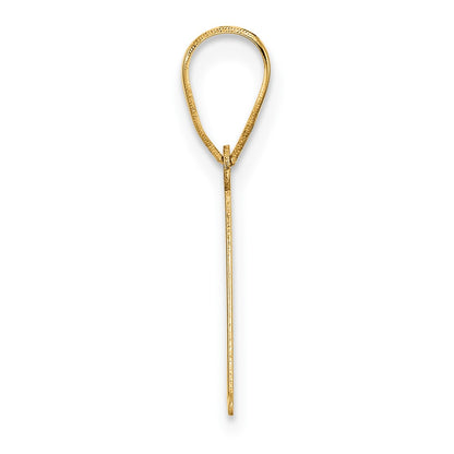 14K Yellow Gold Polished Etched Letter Initial Pendant