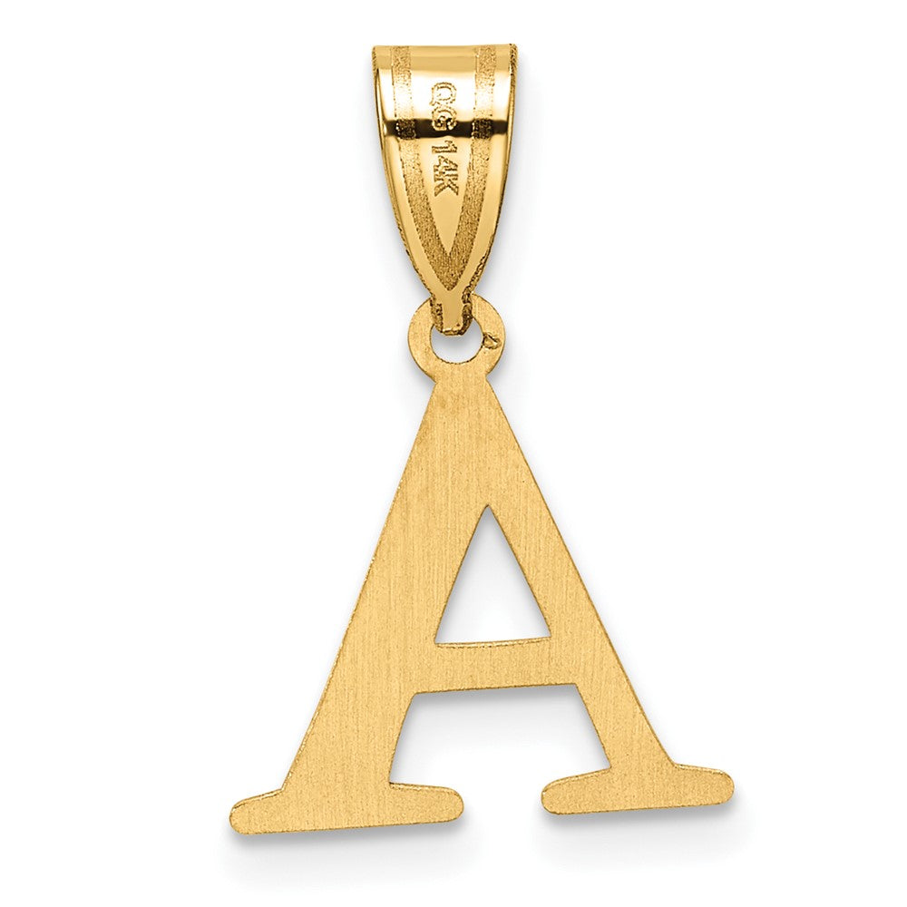 14K Yellow Gold Polished Etched Letter Initial Pendant