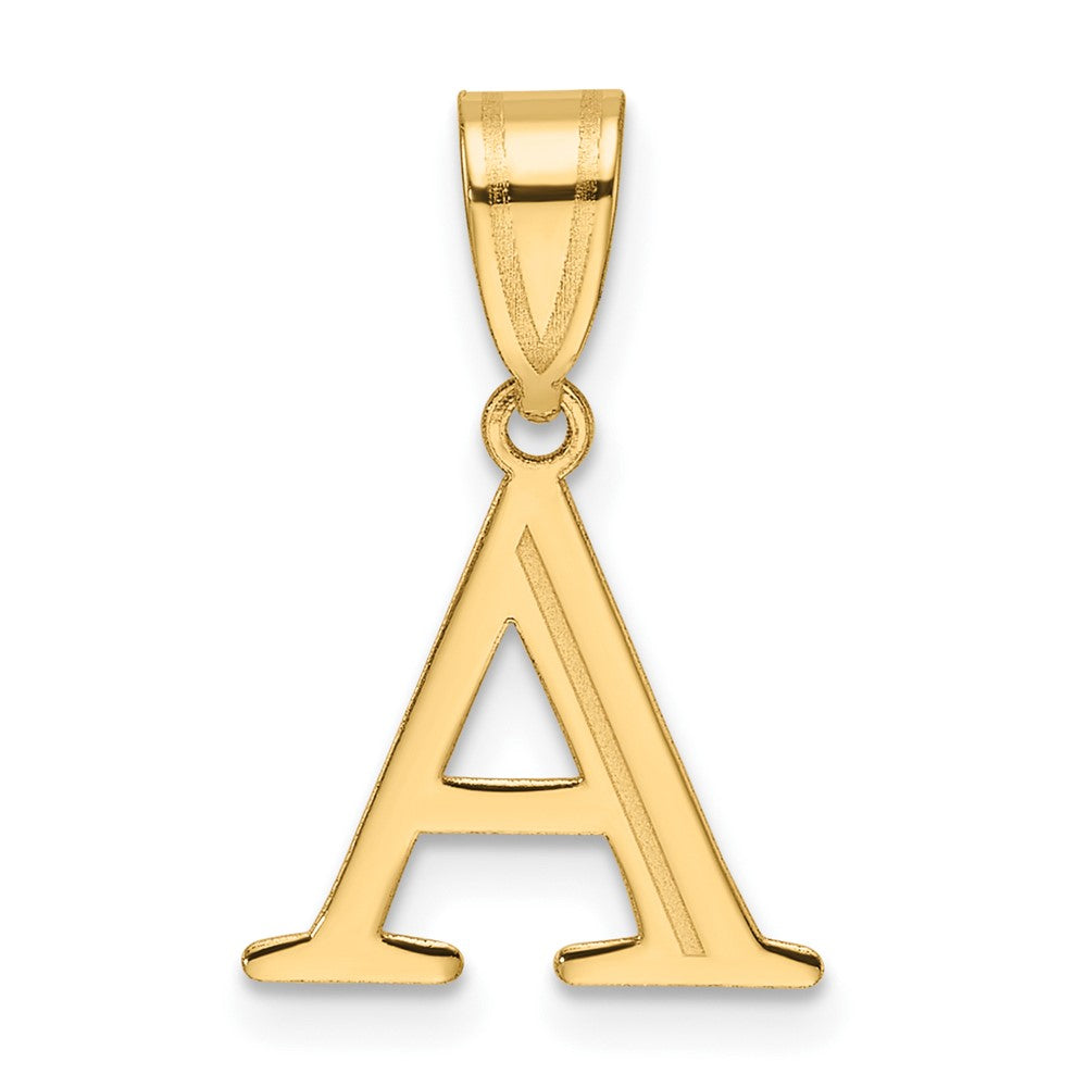 14K Yellow Gold Polished Etched Letter Initial Pendant