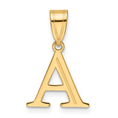 14K Yellow Gold Polished Etched Letter Initial Pendant
