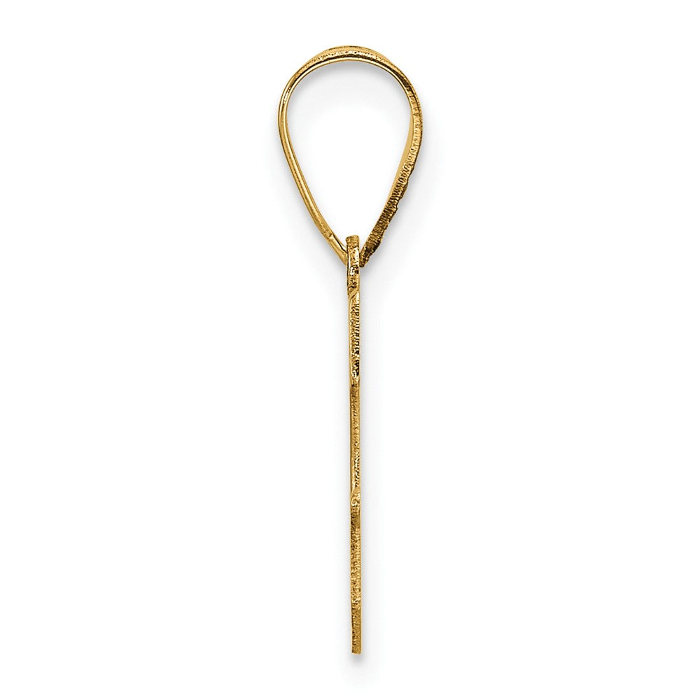 14K Yellow Gold Polished Etched Letter G Initial Pendant