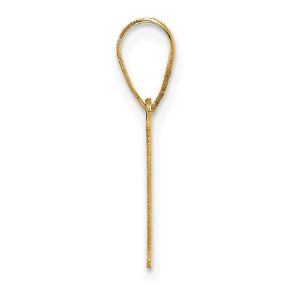 14K Yellow Gold Polished Etched Letter H Initial Pendant