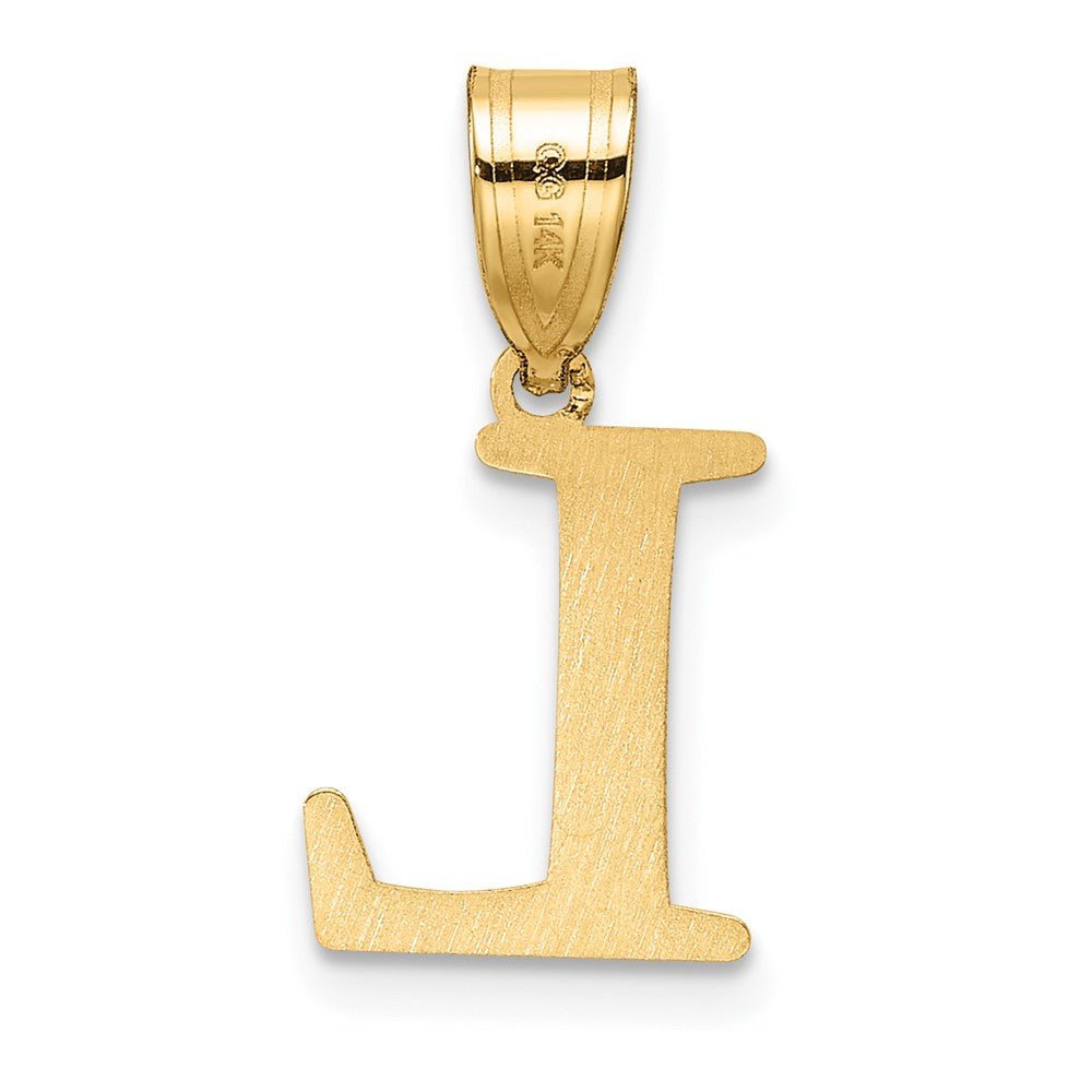14K Yellow Gold Polished Etched Letter L Initial Pendant