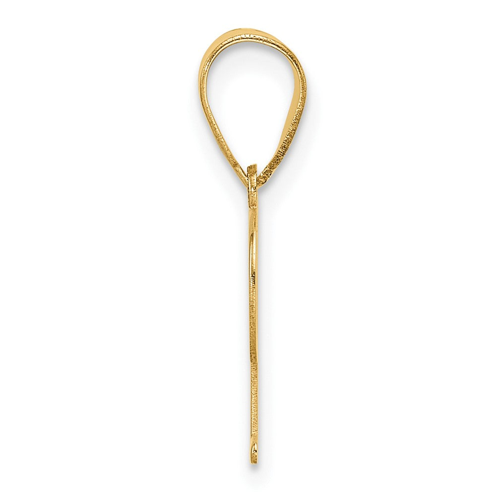 14K Yellow Gold Polished Etched Letter P Initial Pendant