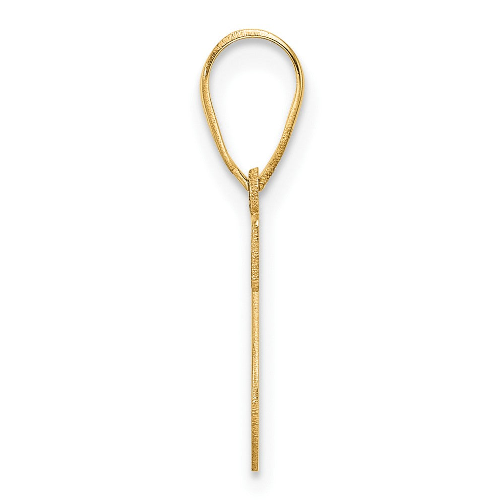 14K Yellow Gold Polished Etched Letter S Initial Pendant