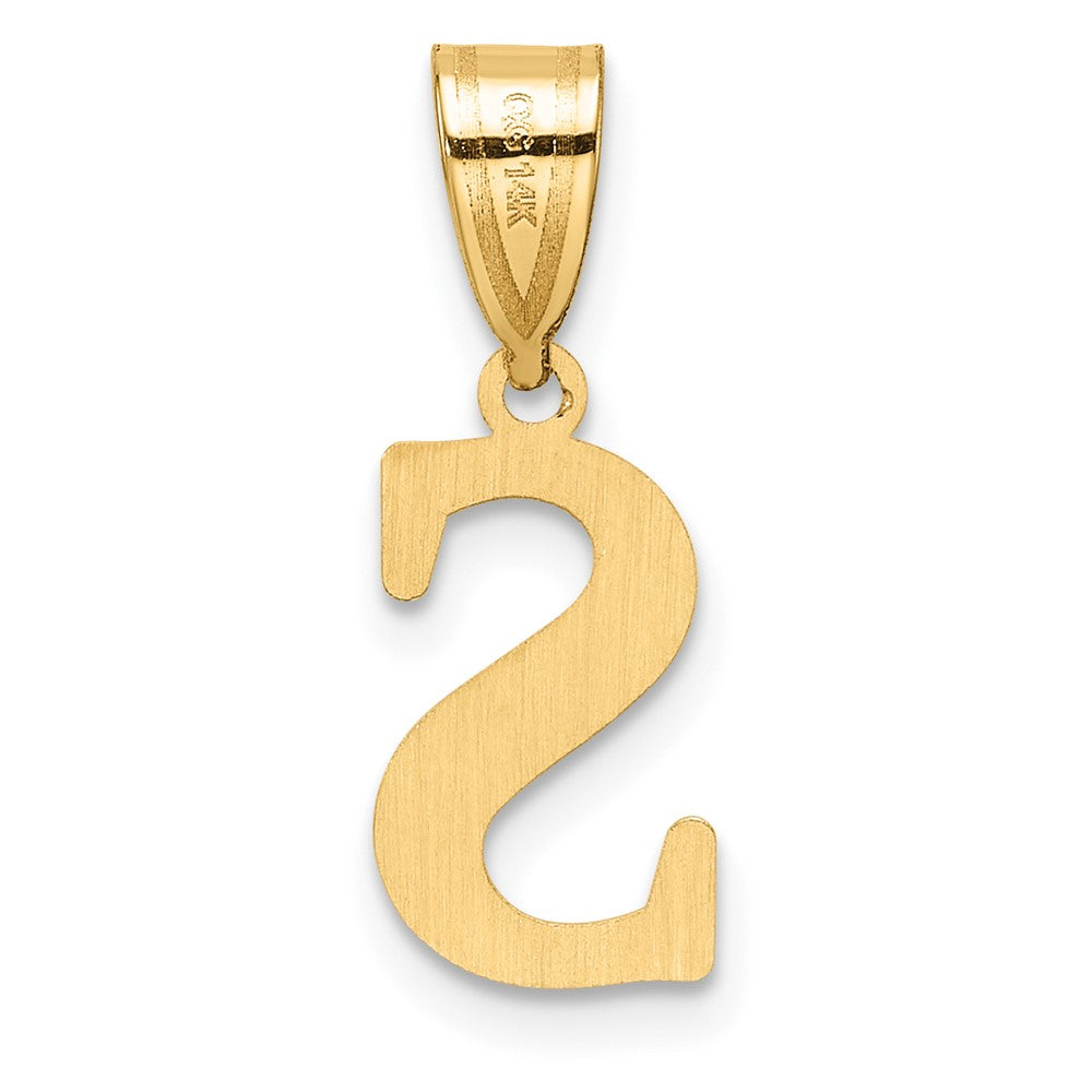 14K Yellow Gold Polished Etched Letter S Initial Pendant