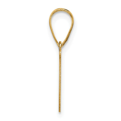 14K Yellow Gold Polished Etched Letter U Initial Pendant