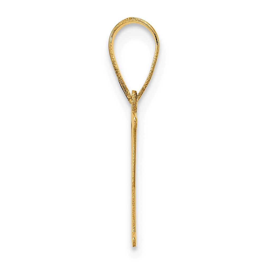 14K Yellow Gold Polished Etched Letter Y Initial Pendant