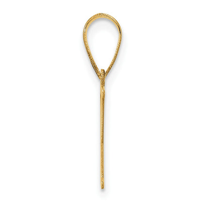 14K Yellow Gold Polished Etched Letter Y Initial Pendant