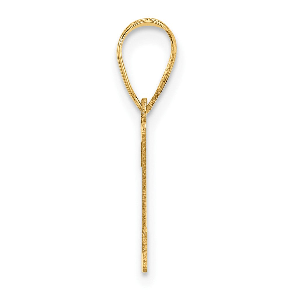 14K Yellow Gold Polished Etched Letter Z Initial Pendant