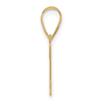 14K Yellow Gold Polished Etched Letter Z Initial Pendant