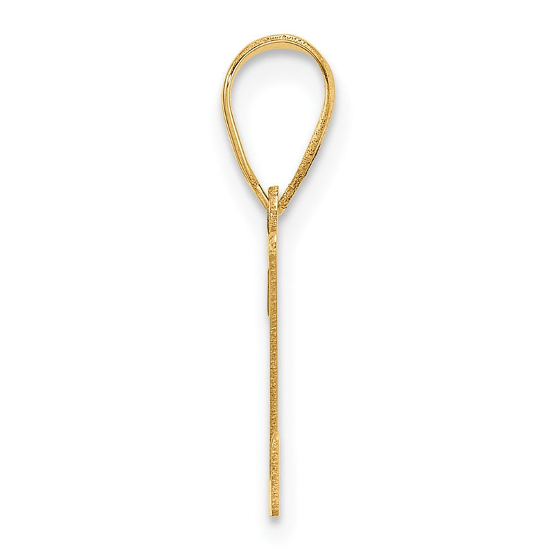 14K Yellow Gold Polished Etched Letter Z Initial Pendant