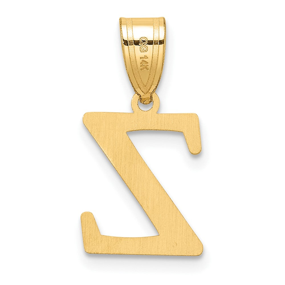 14K Yellow Gold Polished Etched Letter Z Initial Pendant