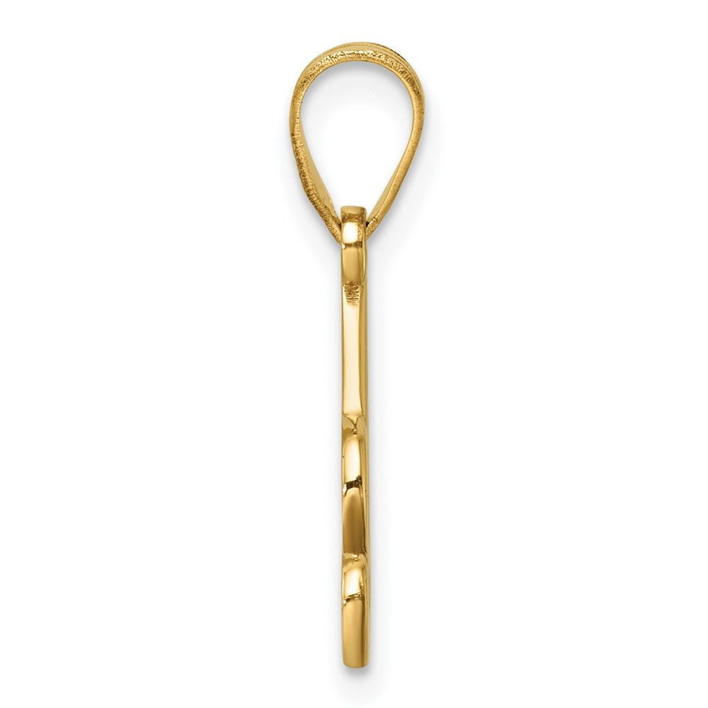 14K Yellow Gold Script Letter Initial Pendant
