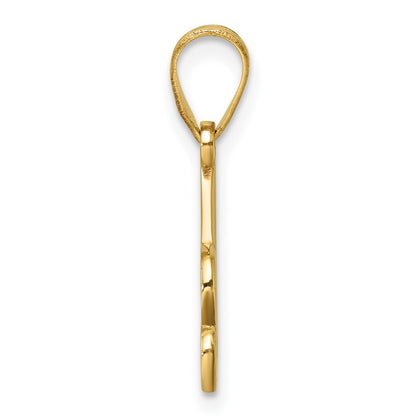 14K Yellow Gold Script Letter Initial Pendant