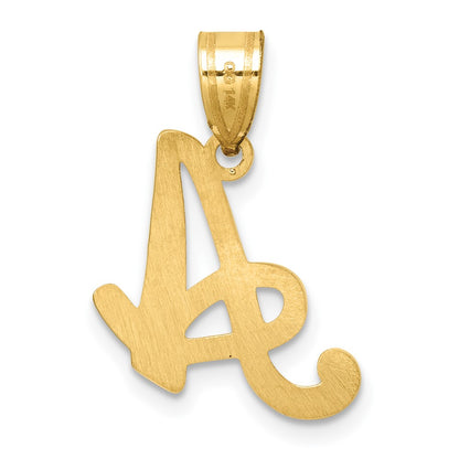 14K Yellow Gold Script Letter Initial Pendant