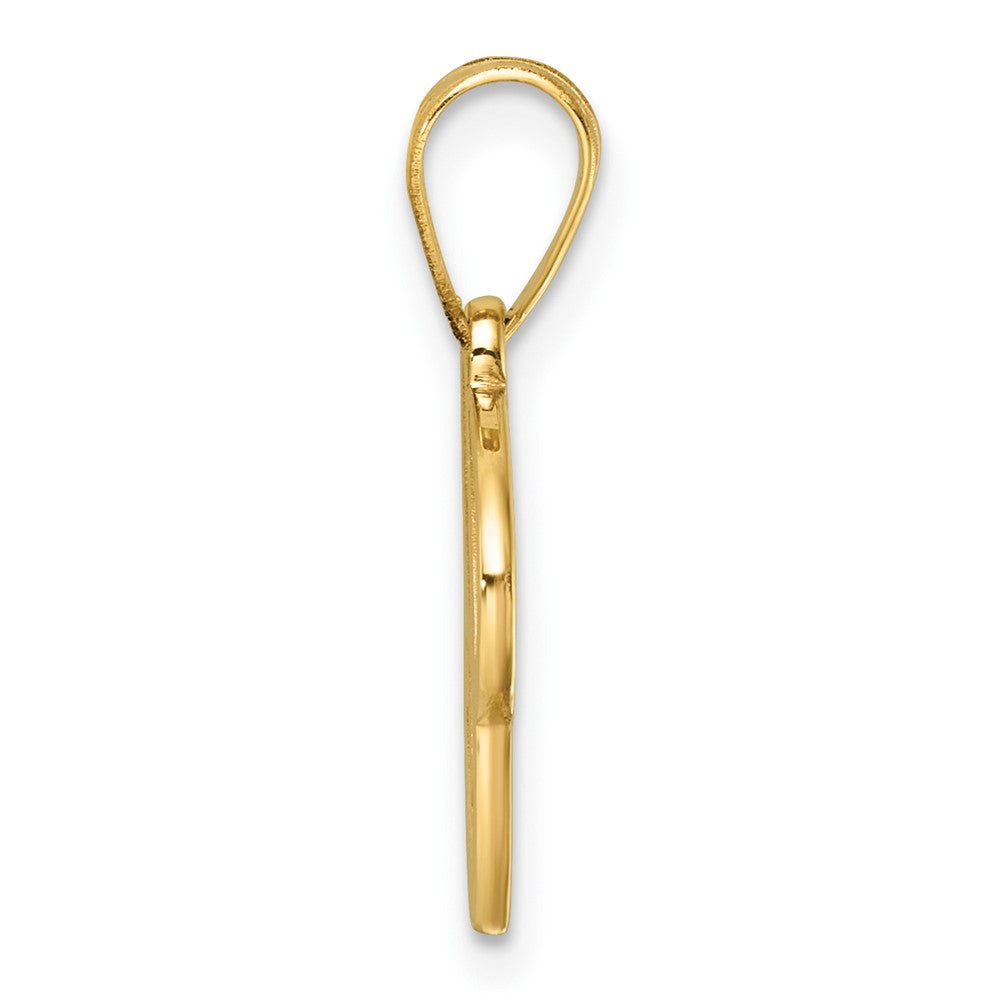 14K Yellow Gold Script Letter C Initial Pendant