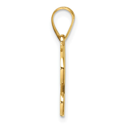 14K Yellow Gold Script Letter G Initial Pendant