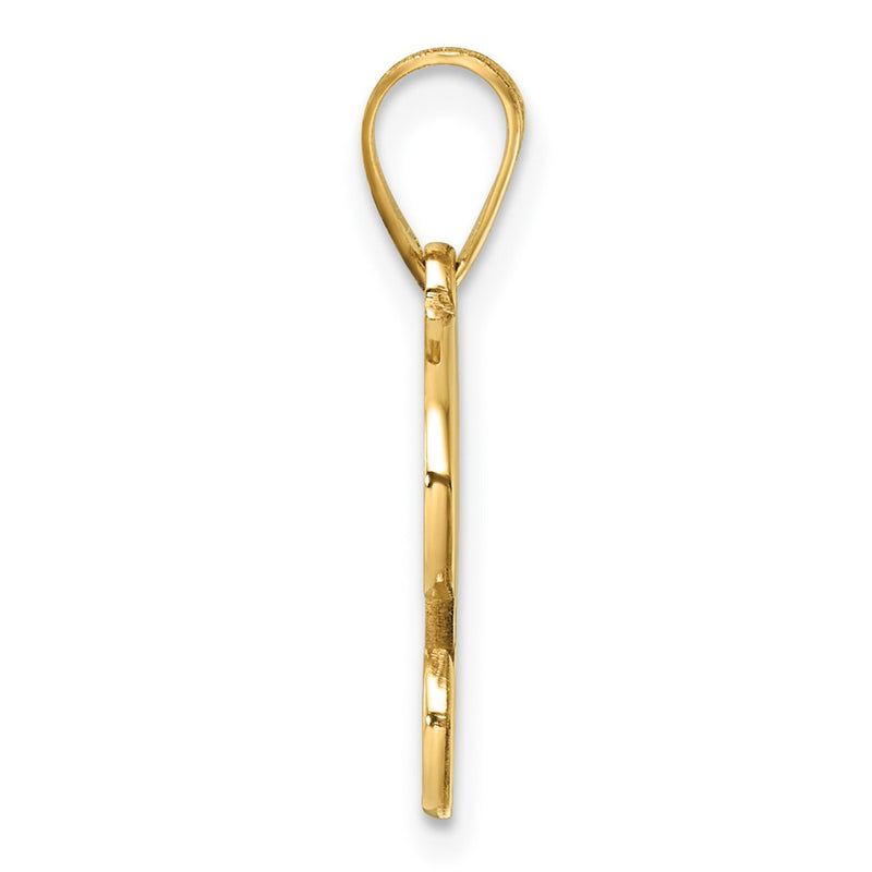 14K Yellow Gold Script Letter G Initial Pendant
