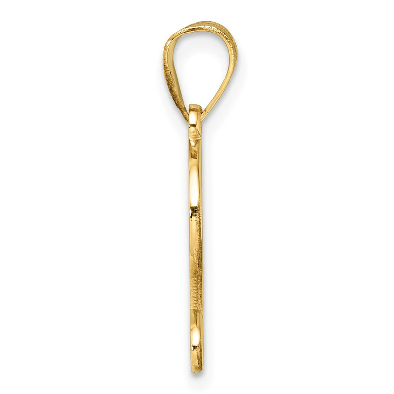 14K Yellow Gold Script Letter L Initial Pendant