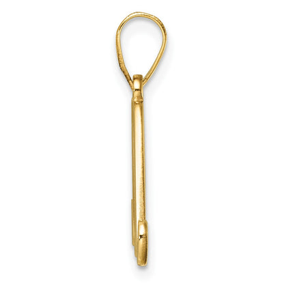 14K Yellow Gold Script Letter M Initial Pendant