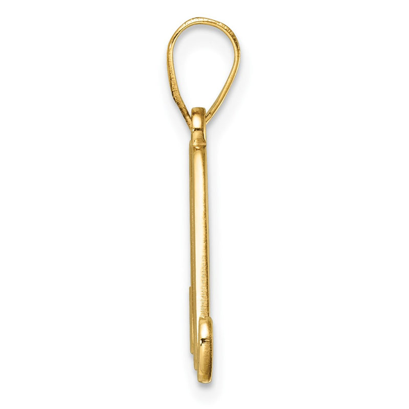 14K Yellow Gold Script Letter M Initial Pendant