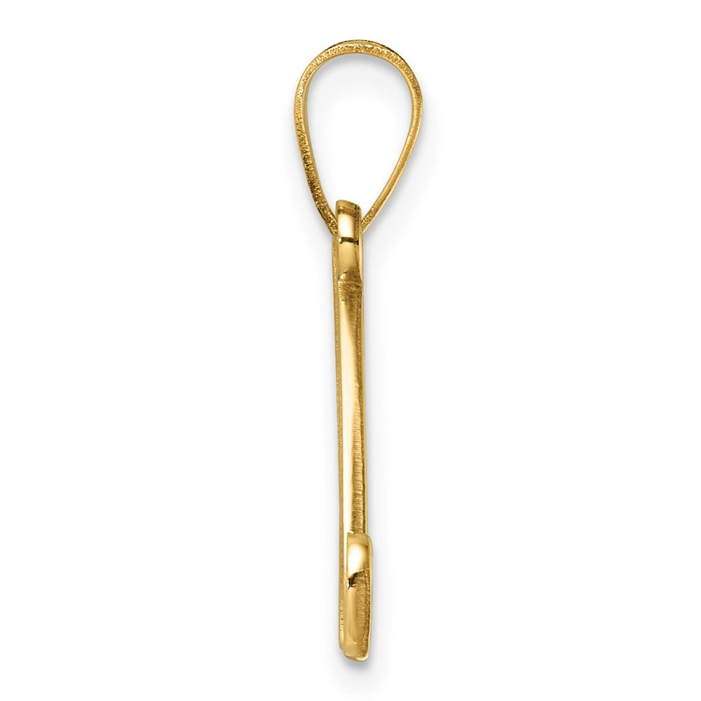 14K Yellow Gold Script Letter N Initial Pendant