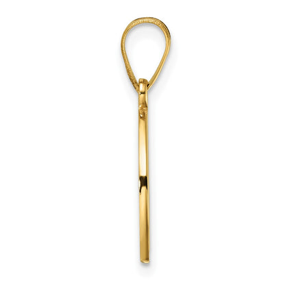 14K Yellow Gold Script Letter O Initial Pendant