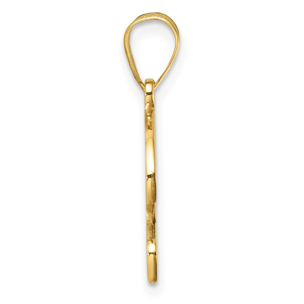 14K Yellow Gold Script Letter P Initial Pendant
