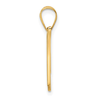 14K Yellow Gold Script Letter W Initial Pendant