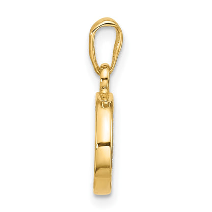 14K Yellow & Rhodium with Rhodium Diamond Letter O Initial Pendant