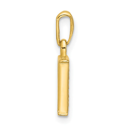 14K Yellow & Rhodium with Rhodium Diamond Letter P Initial Pendant