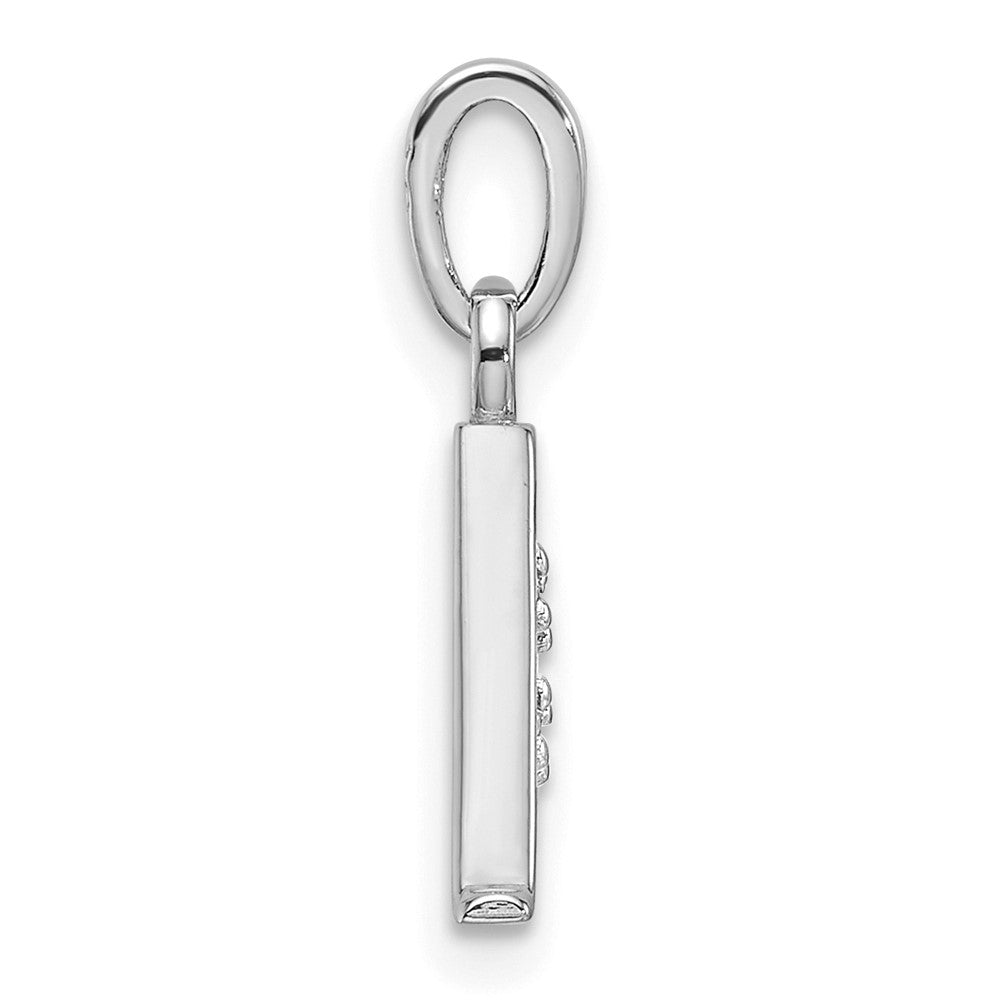 14K White Gold Diamond Letter Initial Pendant