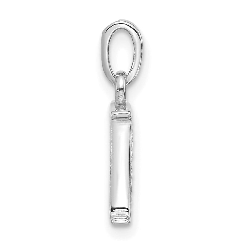 14K White Gold Diamond Letter K Initial Pendant