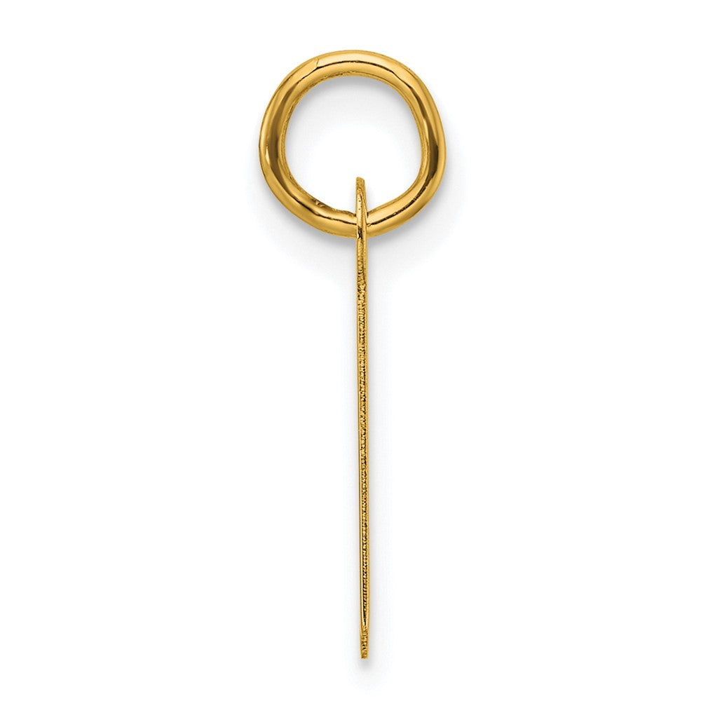 14K Yellow Gold Slanted Block Letter Initial Charm
