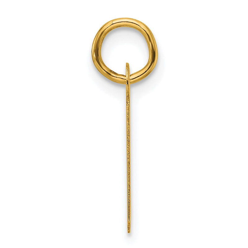14K Yellow Gold Slanted Block Letter Initial Charm