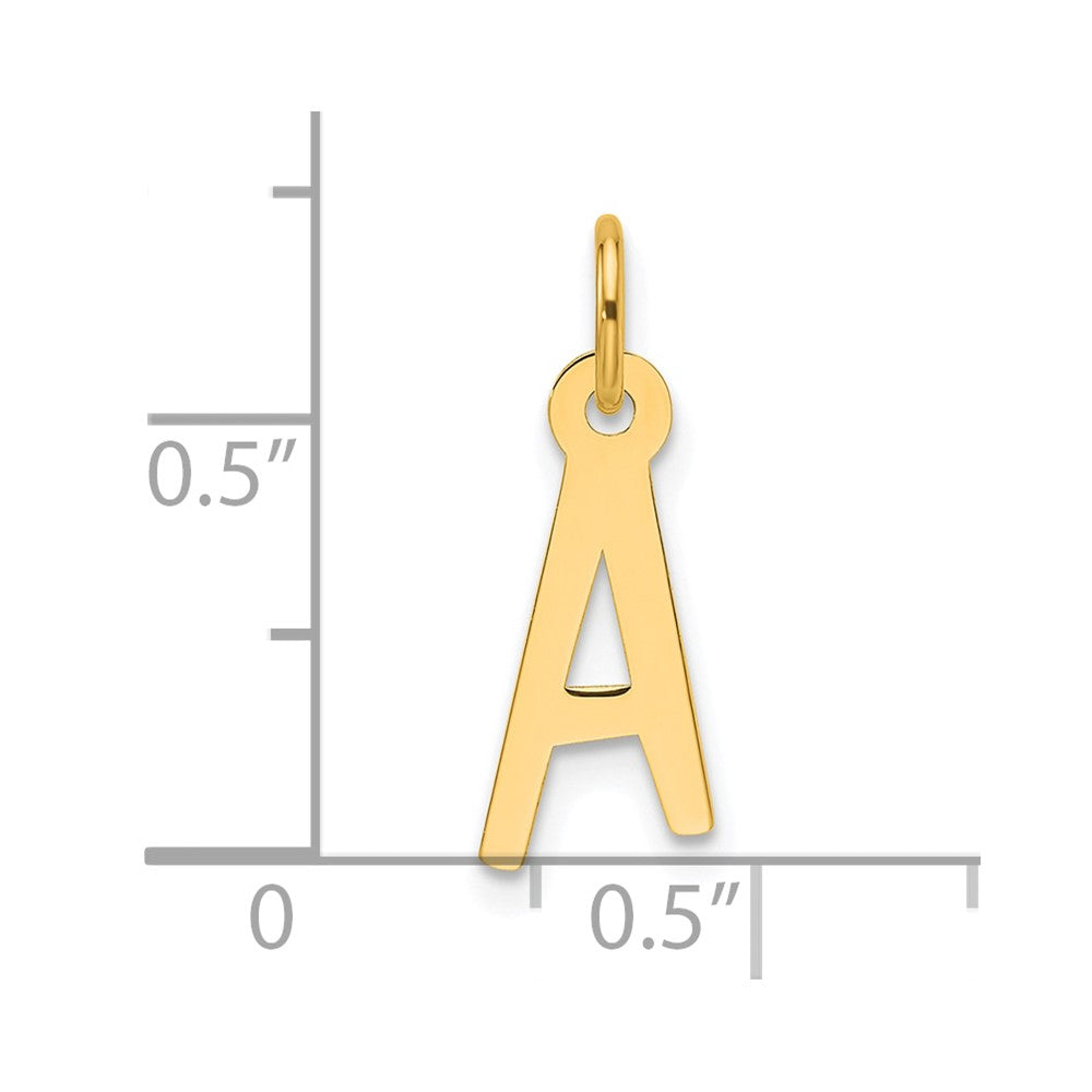 14K Yellow Gold Slanted Block Letter Initial Charm