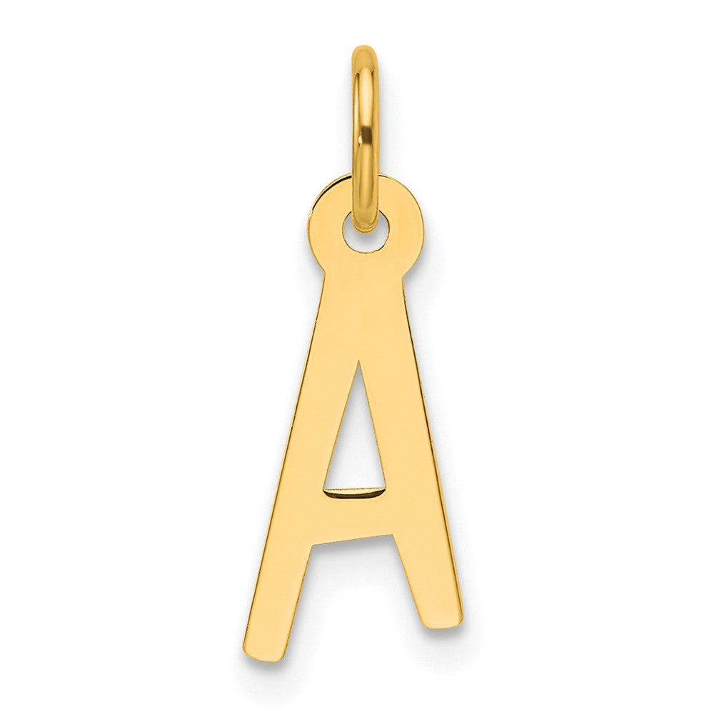 14K Yellow Gold Slanted Block Letter Initial Charm