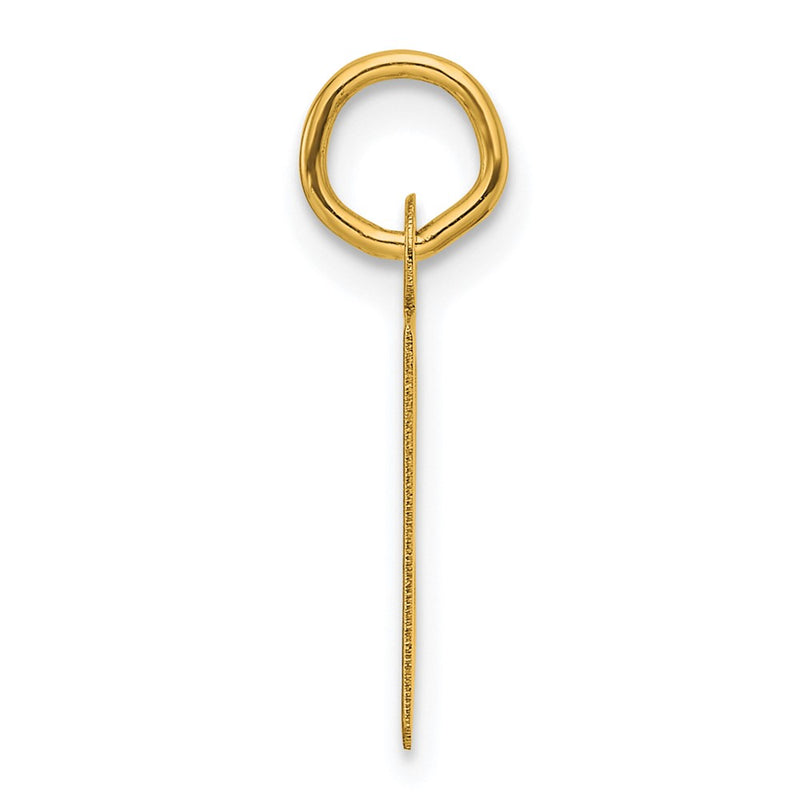 14K Yellow Gold Slanted Block Letter B Initial Charm