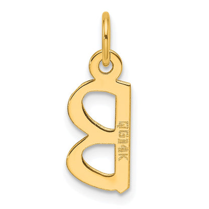14K Yellow Gold Slanted Block Letter B Initial Charm