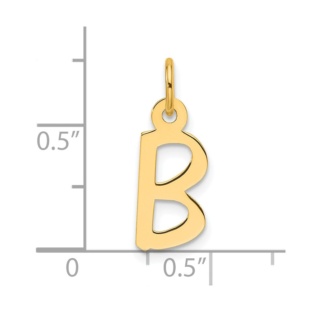 14K Yellow Gold Slanted Block Letter B Initial Charm