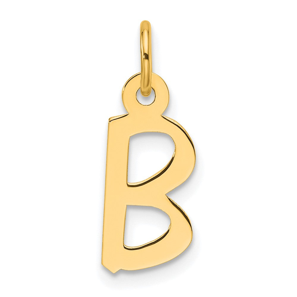 14K Yellow Gold Slanted Block Letter B Initial Charm