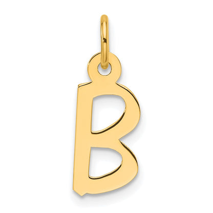14K Yellow Gold Slanted Block Letter B Initial Charm