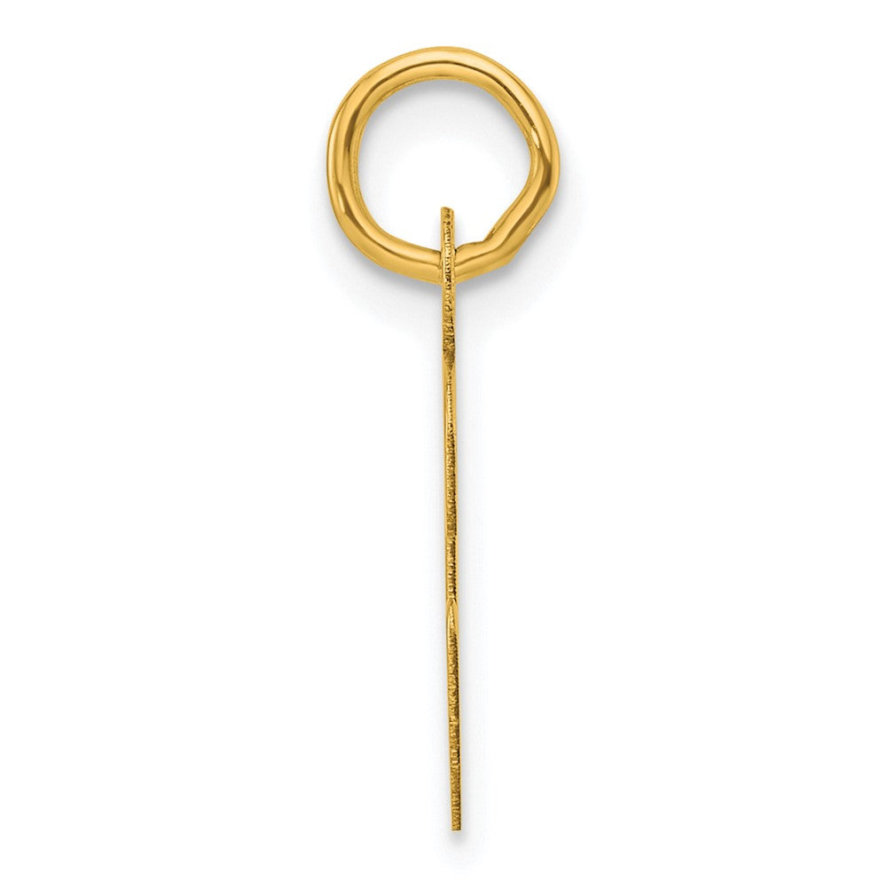 14K Yellow Gold Slanted Block Letter G Initial Charm