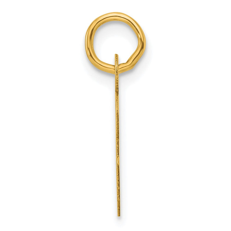 14K Yellow Gold Slanted Block Letter G Initial Charm