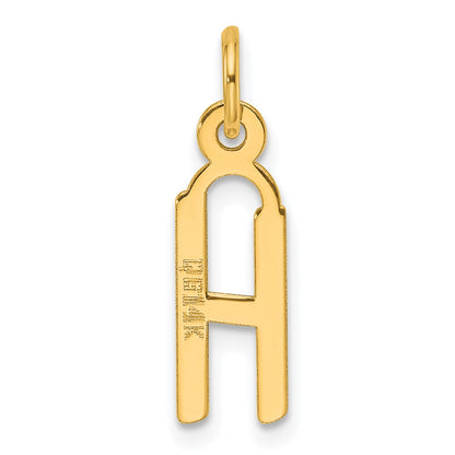 14K Yellow Gold Slanted Block Letter H Initial Charm