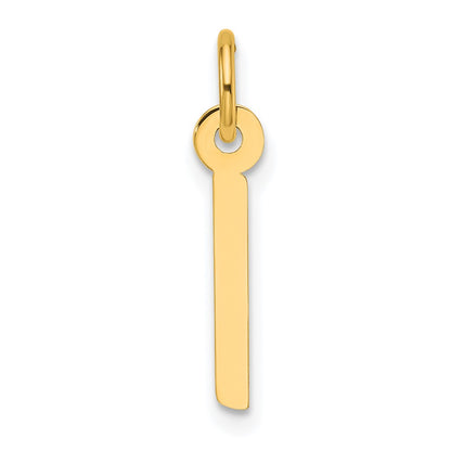 14K Yellow Gold Slanted Block Letter I Initial Charm